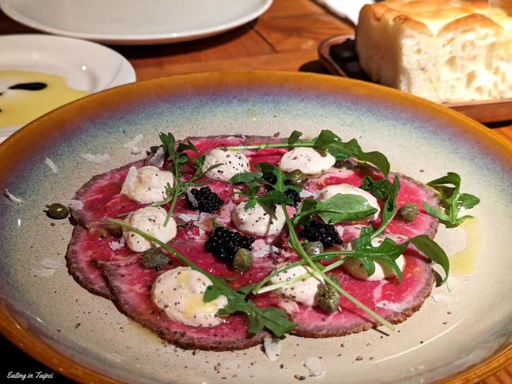 Divino Enoteca beef carpaccio tuna aioli