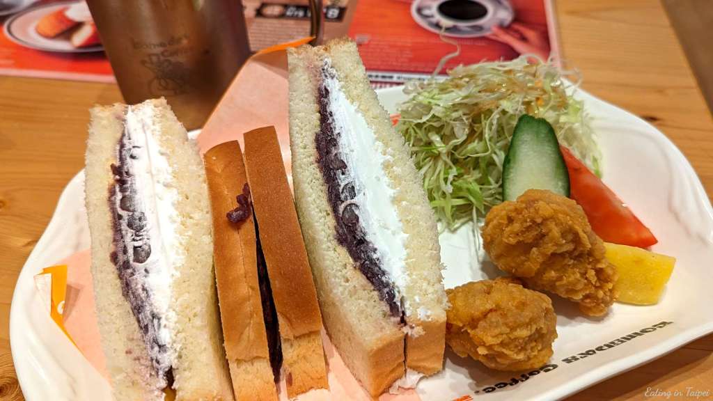 Komeda business lunch red bean sandwich